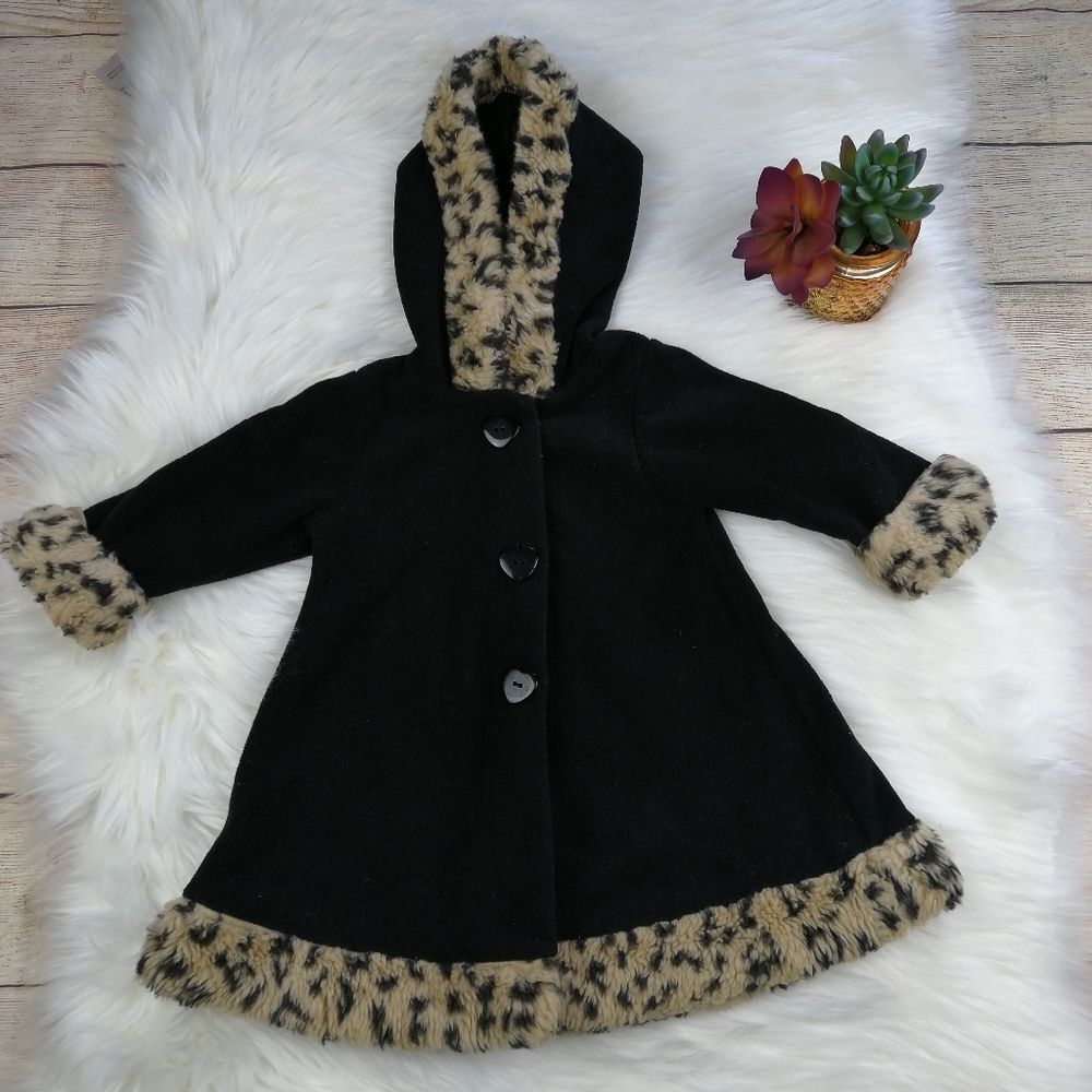 Sophie Rose Infant Girl Black Coat Jacket Size 12 Months